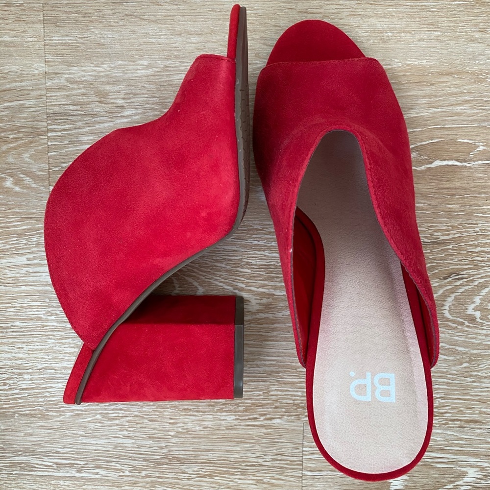 BP red leather mules size 7 Nordstrom